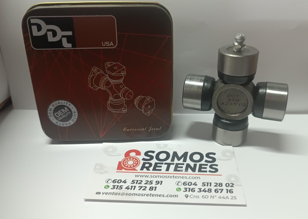 CRUCETA CARDAN DADO 25-58-63.8 DDT398 PINA POR FUERA CARDAN GUS7 GUM78 GUM79 TM81 XM181 GUM81 GUD83 GUN53 TMZ101 GUMZ1 CHEVROLET SAMURAI TERIOS MITSUBISHI L300, ASIA TOPIC, VANS N200 N300 CHANA